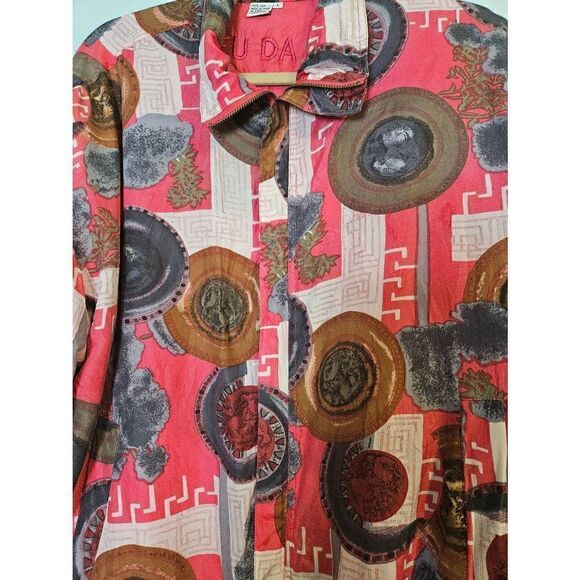 FUDA 2 piece silk lounge set. Size L. Vintage. - Picture 3 of 6